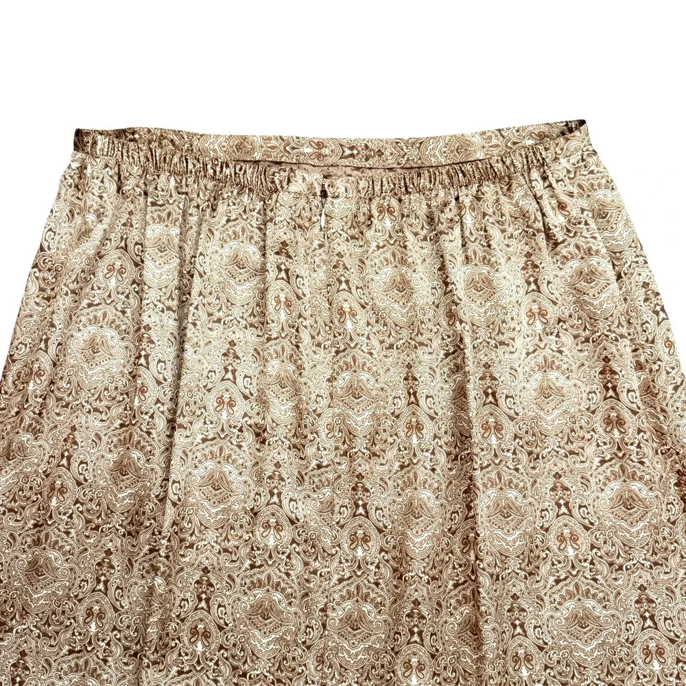 Lane Bryant Designs & Co Midi Skirt Plus Size 22/24 Paisley Satin Quiet Luxury - Picture 3 of 7